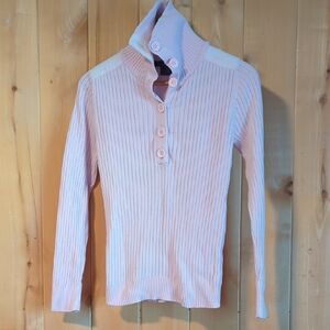 Calvin Klein Jeans Light Pink Ribbed Turtleneck Sweater